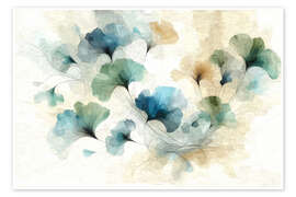 Wandbild Ginko Blattpoesie - Sabine Wagner