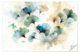 Wandsticker Ginko Blattpoesie - Sabine Wagner