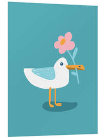 Hartschaumbild Möwe Iduna mit Blume - Julia Reyelt