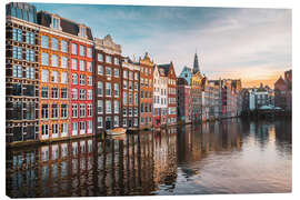 Leinwandbild Bunte Häuser in der Stadt Amsterdam - George Pachantouris