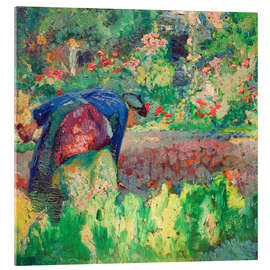Acrylglasbild Gebückte Frau im Garten, 1905 - Franz Nölken