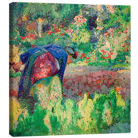 Leinwandbild Gebückte Frau im Garten, 1905 - Franz Nölken