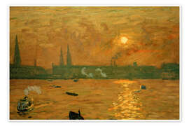 Wandbild Blick von der Lombardsbrücke auf die Binnenalster - Ernst Eitner