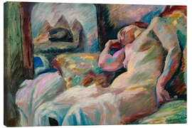 Lærredsbillede Sleeping Female Nude in Front of a Mirror, 1915 - Franz Nölken