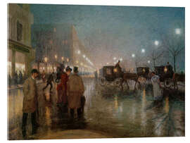 Acrylglasbild Der Jungfernstieg am Abend, 1894 - Ernst Eitner