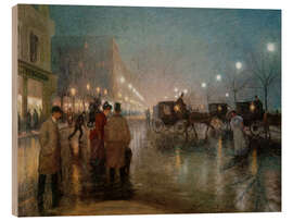 Holzbild Der Jungfernstieg am Abend, 1894 - Ernst Eitner