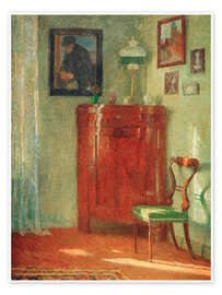 Wandbild Interieur mit Eckschrank und Stuhl, um 1910 - Ernst Eitner