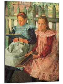 Aluminium print Two Girls at the Garden Fence, 1904 - Franz Nölken