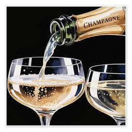 Wandbild Champagner einschenken - Andreas Magnusson