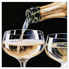 Sticker mural Pouring Champagne - Andreas Magnusson