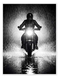 Wandbild Motorrad im Regen - Andreas Magnusson