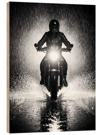 Stampa su legno Motorcycle In the Rain - Andreas Magnusson