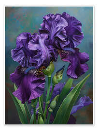 Wandbild Lebhafte Irisblüten - Bilge Paksoylu