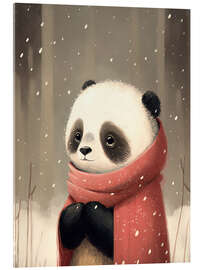 Acrylic print Panda in the snow - Bilge Paksoylu