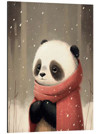 Aluminium print Panda in the snow - Bilge Paksoylu