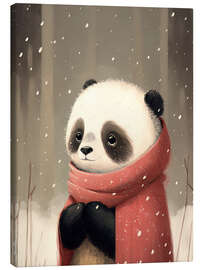 Leinwandbild Panda im Schnee - Bilge Paksoylu