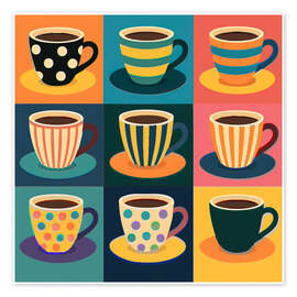 Wandbild Bunte Kaffeetassen - Andreas Magnusson