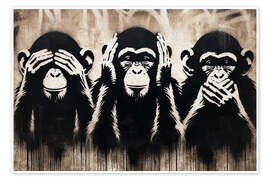 Wandbild Three Wise Monkeys - Andreas Magnusson