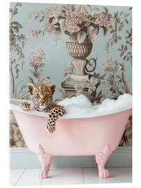 Quadro em acrílico Leopard’s Pink Bubble Bath