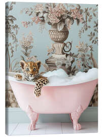 Leinwandbild Leopard’s Pink Bubble Bath