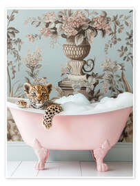 Wandbild Leopard’s Pink Bubble Bath