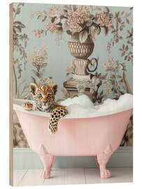 Stampa su legno Leopard’s Pink Bubble Bath