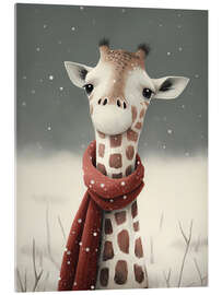 Quadro em acrílico Winter Giraffe - Bilge Paksoylu