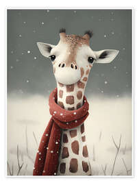 Wandbild Wintergiraffe - Bilge Paksoylu