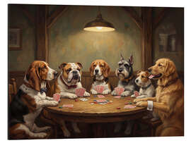 Print på aluminium Dogs Playing Poker - Andreas Magnusson