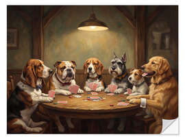 Wall sticker Dogs Playing Poker - Andreas Magnusson