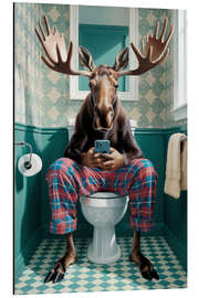 Print på aluminium Bathroom Moose - Andreas Magnusson