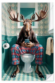 Sticker mural Bathroom Moose - Andreas Magnusson