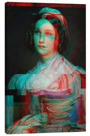 Leinwandbild Glitched Portrait of Woman