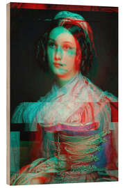 Holzbild Glitched Portrait of Woman