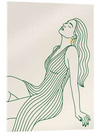 Acrylglasbild Frau in einem grün gestreiften Kleid - Andreas Magnusson