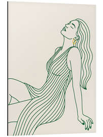 Print på aluminium Woman In a Green Striped Dress - Andreas Magnusson