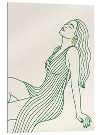 Tableau en plexi-alu Woman In a Green Striped Dress - Andreas Magnusson