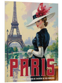 Hartschaumbild Paris Vintage Travel Poster