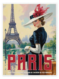 Wandbild Paris Vintage Travel Poster - Andreas Magnusson