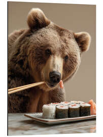 Print på aluminium Bear’s Sushi Bite
