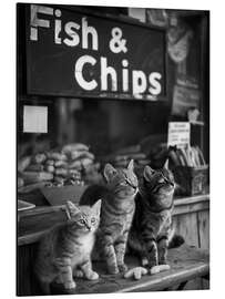 Print på aluminium Hungry Kittens