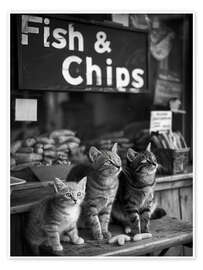 Wandbild Hungrige Kätzchen