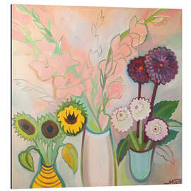 Print på aluminium Pastel flowers