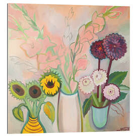Tableau en plexi-alu Pastel flowers