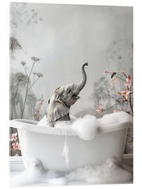 Acrylglasbild Elephant Bath Bliss