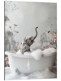 Print på aluminium Elephant Bath Bliss