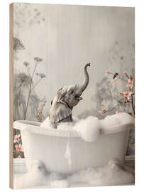 Cuadro de madera Elephant Bath Bliss