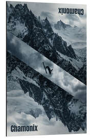 Tableau en aluminium Ski - Chamonix - athlete.art
