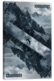 Tableau sur toile Ski - Chamonix - athlete.art