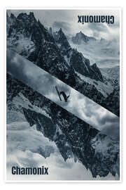 Wandbild Ski - Chamonix - athlete.art